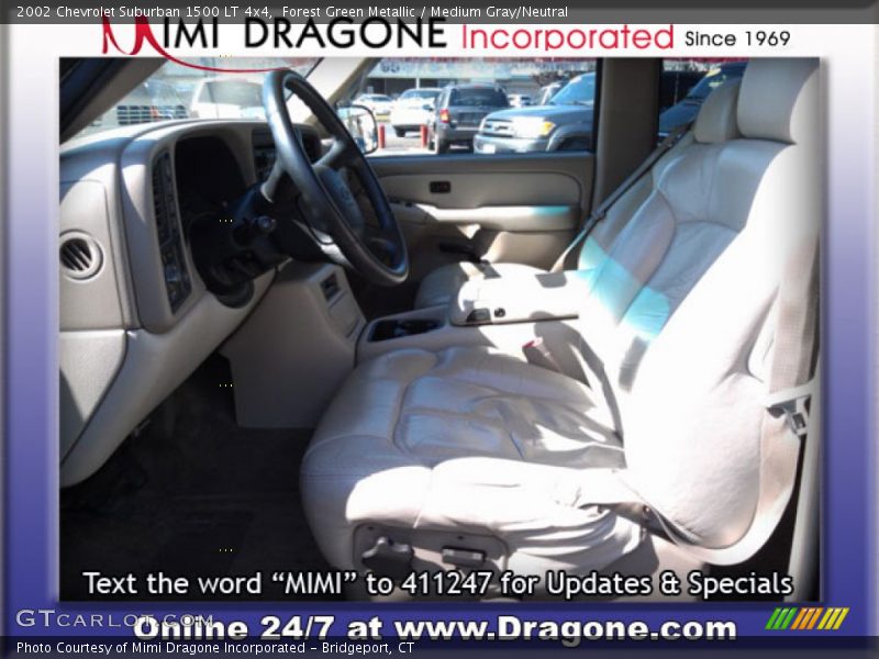 Forest Green Metallic / Medium Gray/Neutral 2002 Chevrolet Suburban 1500 LT 4x4