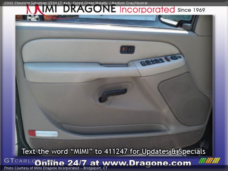 Forest Green Metallic / Medium Gray/Neutral 2002 Chevrolet Suburban 1500 LT 4x4
