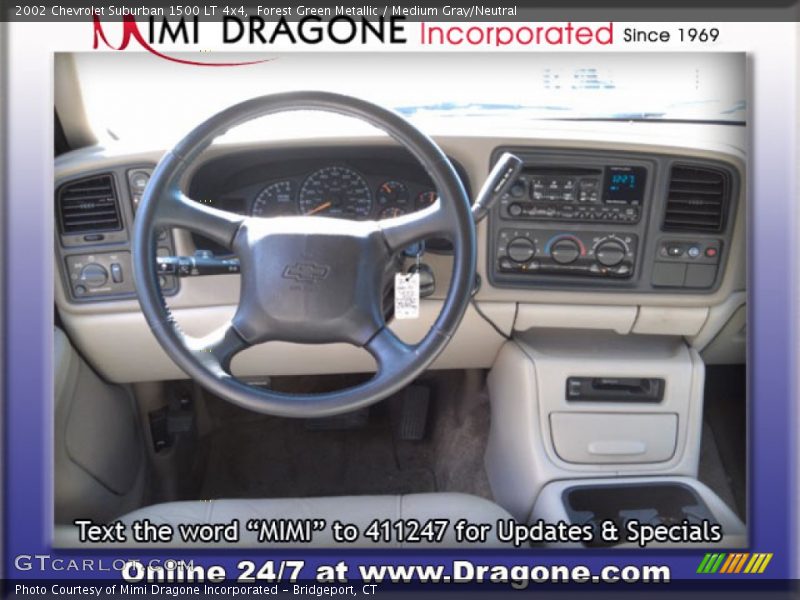 Forest Green Metallic / Medium Gray/Neutral 2002 Chevrolet Suburban 1500 LT 4x4