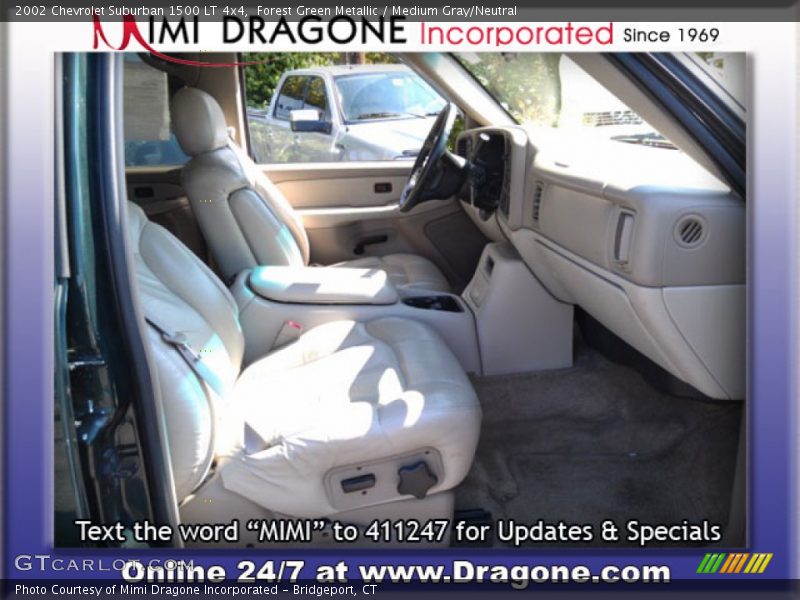 Forest Green Metallic / Medium Gray/Neutral 2002 Chevrolet Suburban 1500 LT 4x4