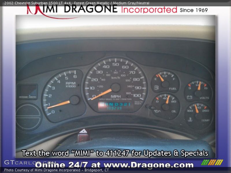 Forest Green Metallic / Medium Gray/Neutral 2002 Chevrolet Suburban 1500 LT 4x4