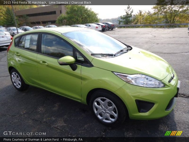 Lime Squeeze / Charcoal Black 2013 Ford Fiesta SE Hatchback