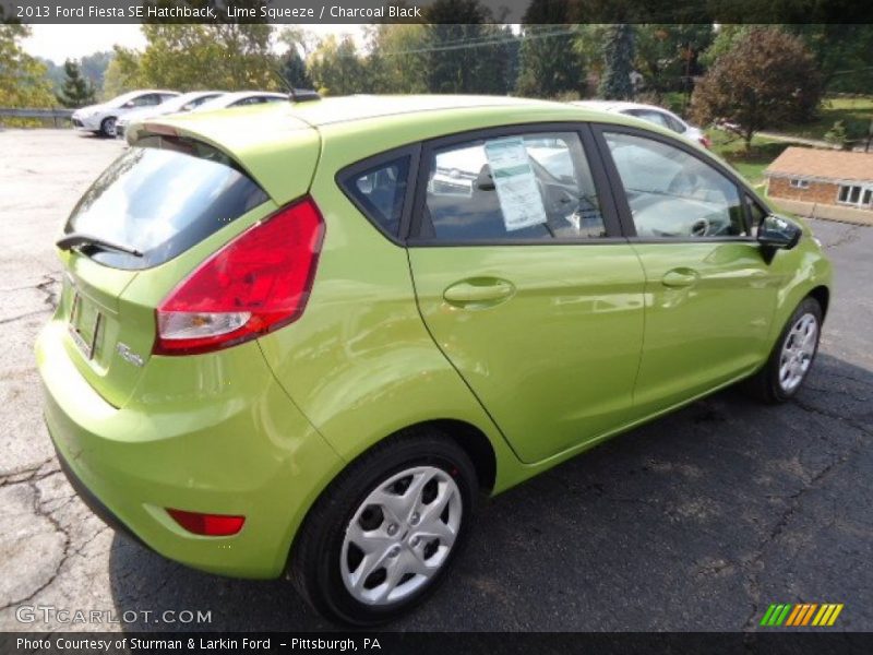 Lime Squeeze / Charcoal Black 2013 Ford Fiesta SE Hatchback