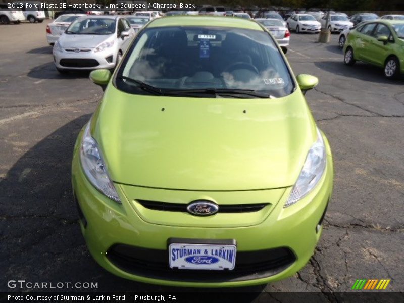 Lime Squeeze / Charcoal Black 2013 Ford Fiesta SE Hatchback