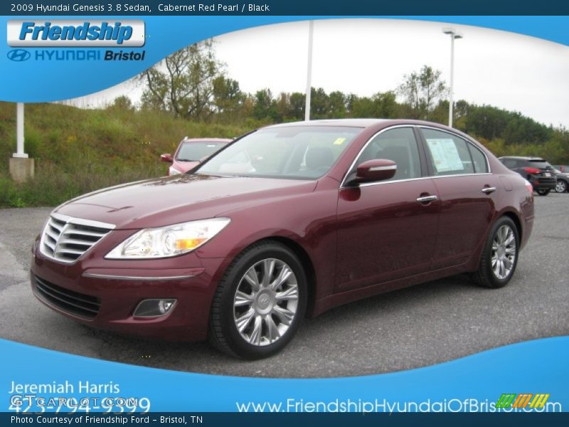 Cabernet Red Pearl / Black 2009 Hyundai Genesis 3.8 Sedan