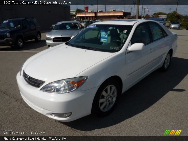 Super White / Stone 2003 Toyota Camry XLE V6