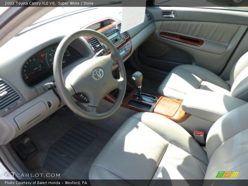 Super White / Stone 2003 Toyota Camry XLE V6