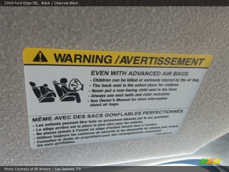 Black / Charcoal Black 2009 Ford Edge SEL