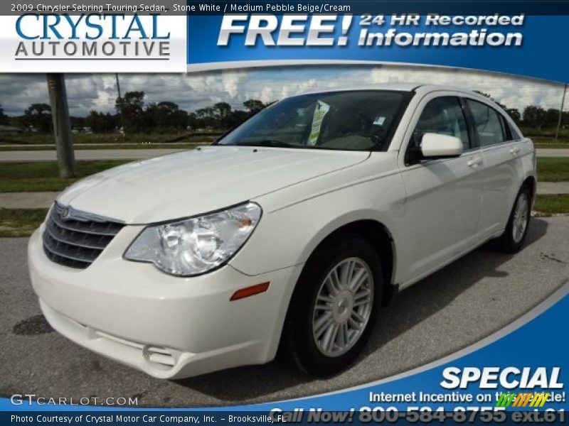 Stone White / Medium Pebble Beige/Cream 2009 Chrysler Sebring Touring Sedan