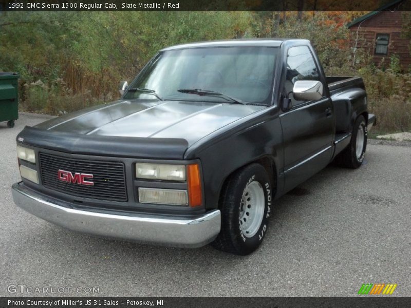 Slate Metallic / Red 1992 GMC Sierra 1500 Regular Cab