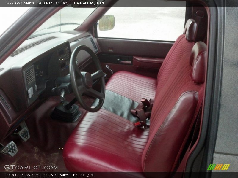 Slate Metallic / Red 1992 GMC Sierra 1500 Regular Cab