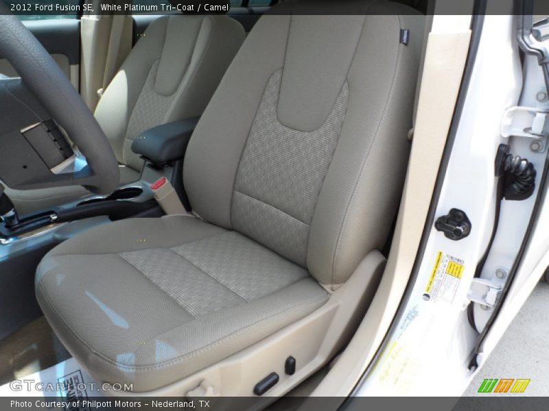 White Platinum Tri-Coat / Camel 2012 Ford Fusion SE