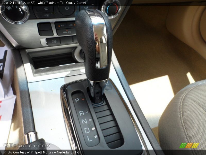 White Platinum Tri-Coat / Camel 2012 Ford Fusion SE