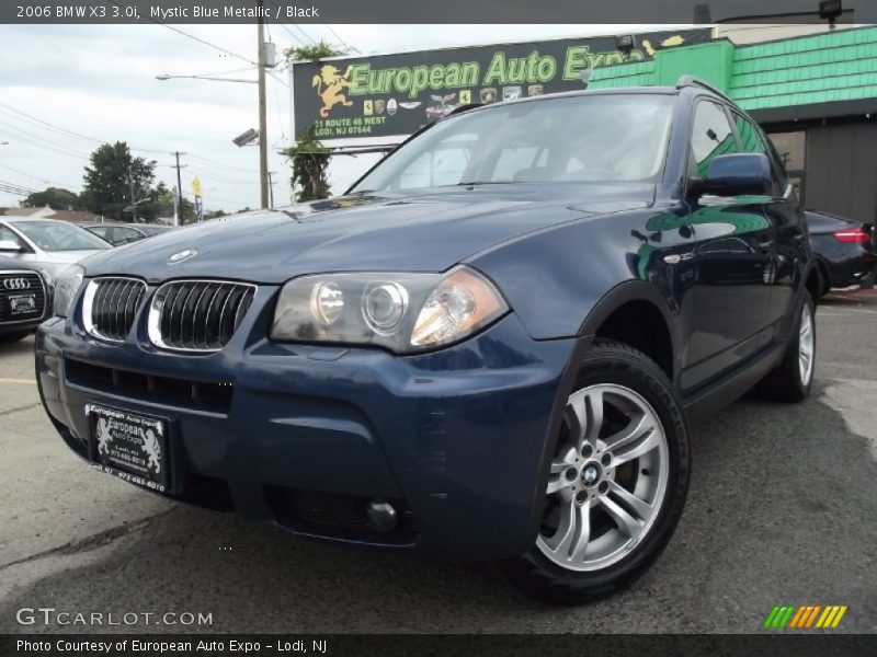Mystic Blue Metallic / Black 2006 BMW X3 3.0i