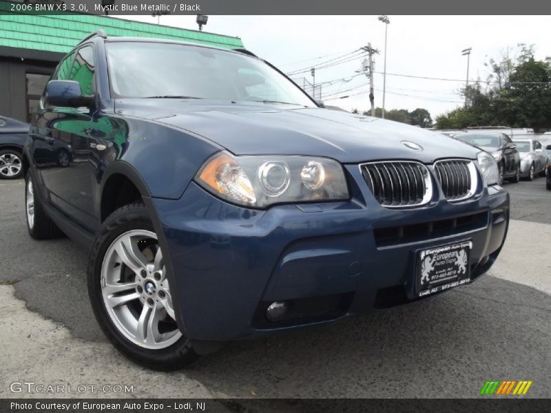 Mystic Blue Metallic / Black 2006 BMW X3 3.0i