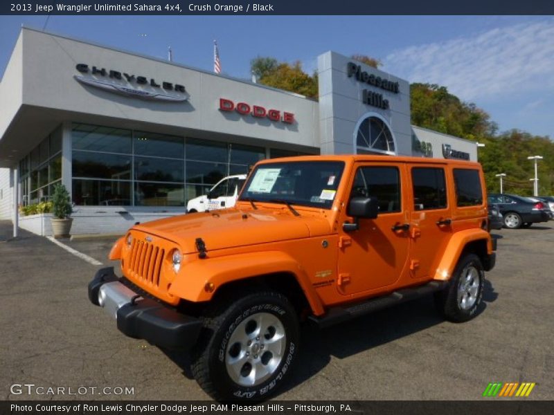 Crush Orange / Black 2013 Jeep Wrangler Unlimited Sahara 4x4