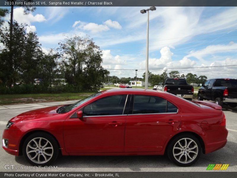 Sangria Red Metallic / Charcoal Black 2010 Ford Fusion SE V6