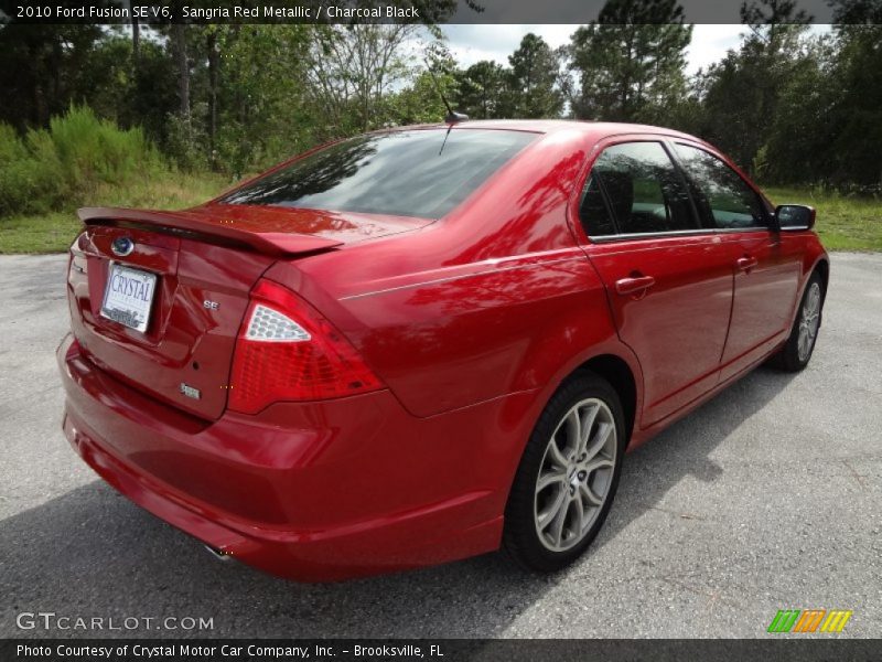 Sangria Red Metallic / Charcoal Black 2010 Ford Fusion SE V6