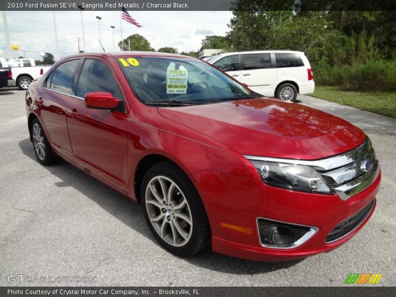 Sangria Red Metallic / Charcoal Black 2010 Ford Fusion SE V6