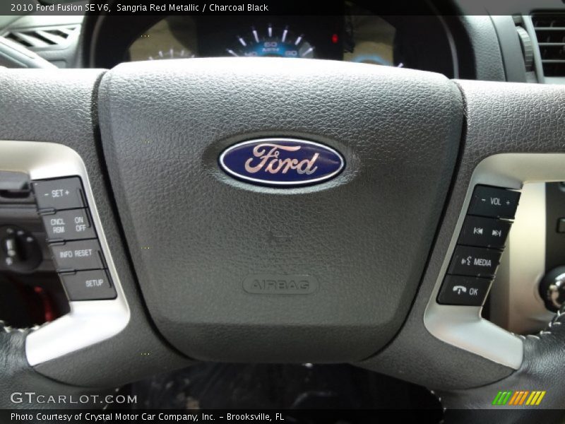 Sangria Red Metallic / Charcoal Black 2010 Ford Fusion SE V6