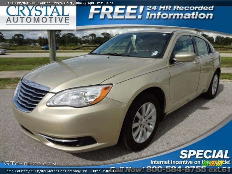 White Gold / Black/Light Frost Beige 2011 Chrysler 200 Touring