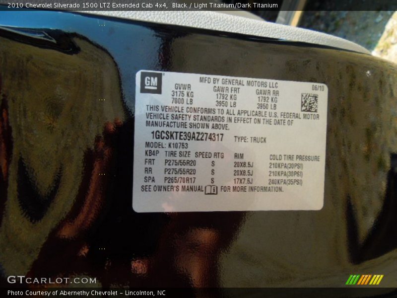 Black / Light Titanium/Dark Titanium 2010 Chevrolet Silverado 1500 LTZ Extended Cab 4x4