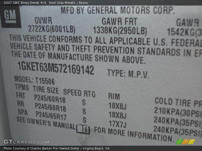 Steel Gray Metallic / Ebony 2007 GMC Envoy Denali 4x4