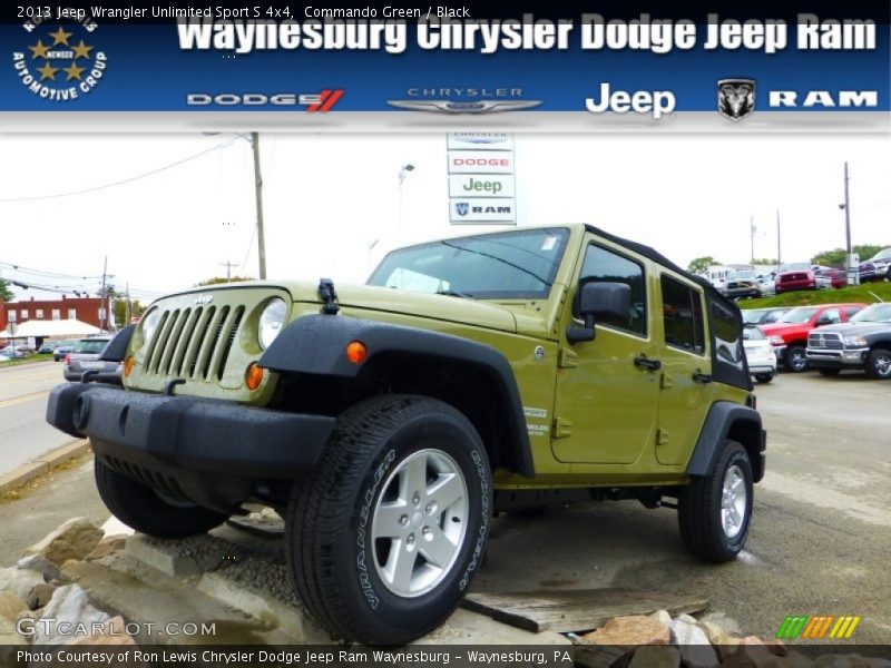 Commando Green / Black 2013 Jeep Wrangler Unlimited Sport S 4x4