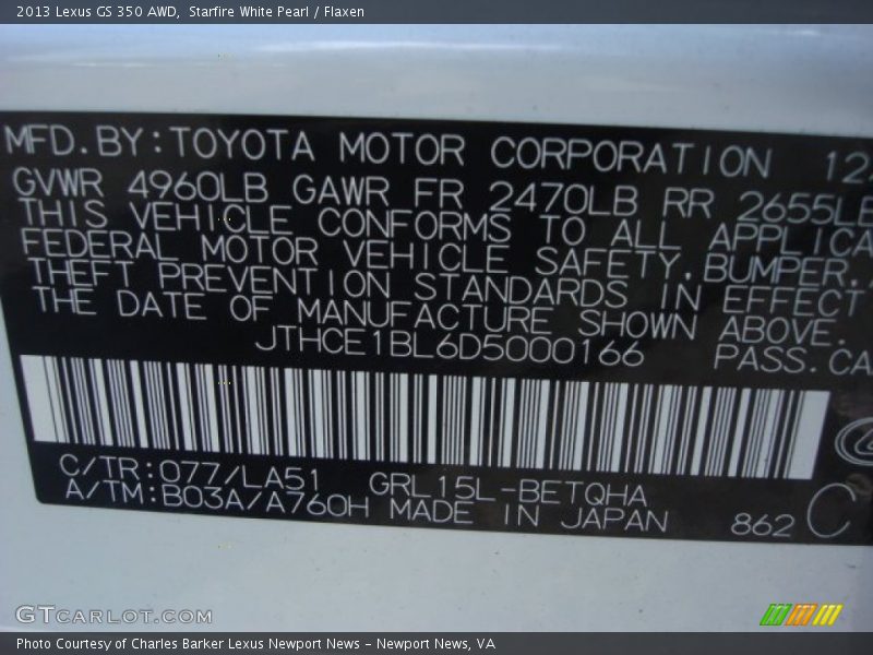 Starfire White Pearl / Flaxen 2013 Lexus GS 350 AWD