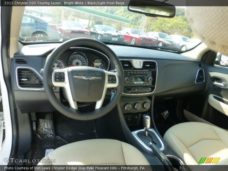 Bright White / Black/Light Frost Beige 2013 Chrysler 200 Touring Sedan