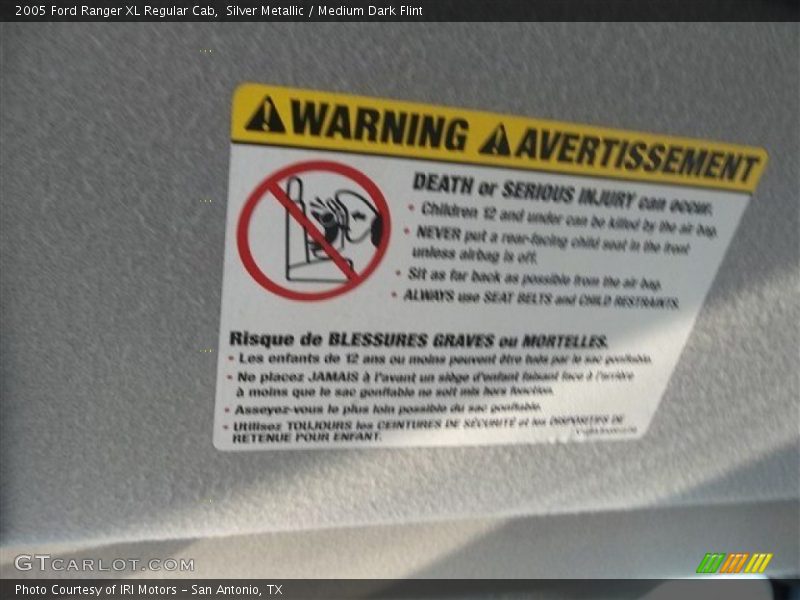 Silver Metallic / Medium Dark Flint 2005 Ford Ranger XL Regular Cab