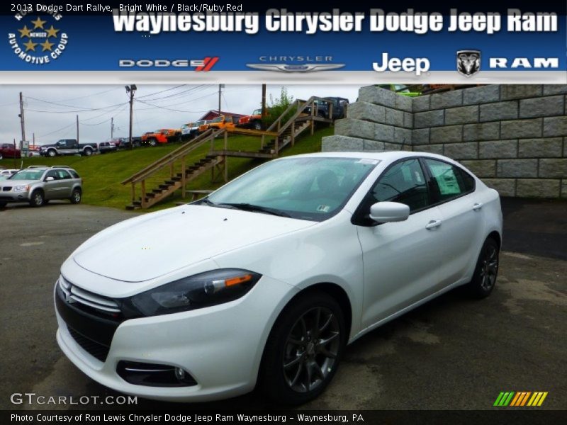 Bright White / Black/Ruby Red 2013 Dodge Dart Rallye