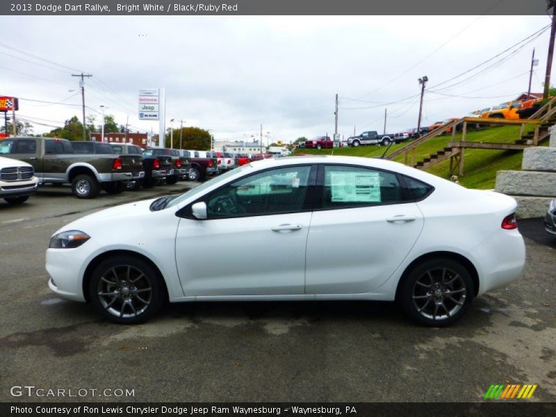 Bright White / Black/Ruby Red 2013 Dodge Dart Rallye