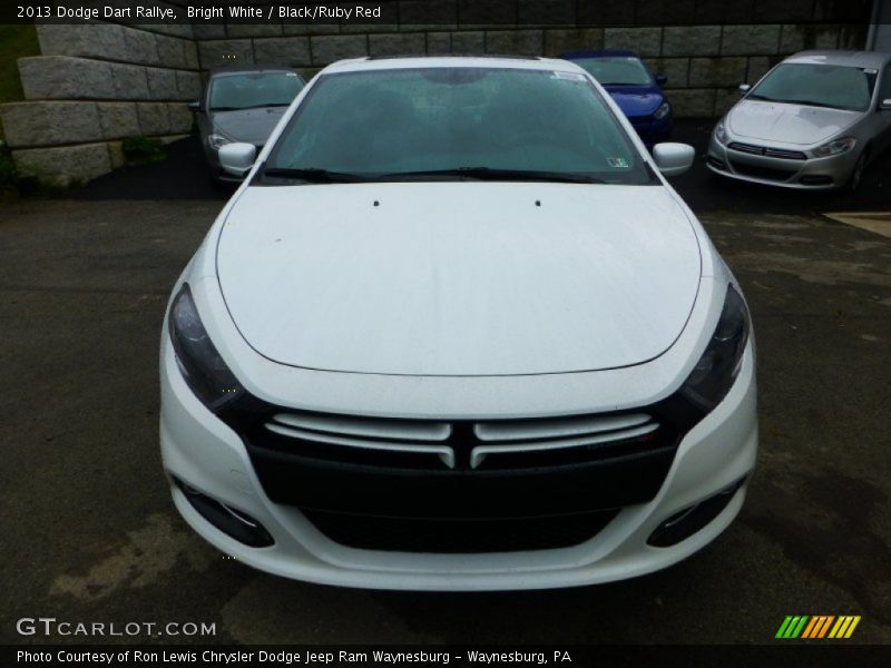 Bright White / Black/Ruby Red 2013 Dodge Dart Rallye