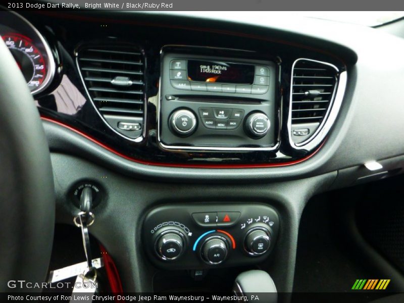 Bright White / Black/Ruby Red 2013 Dodge Dart Rallye