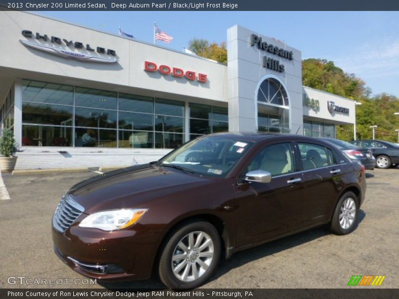 Deep Auburn Pearl / Black/Light Frost Beige 2013 Chrysler 200 Limited Sedan