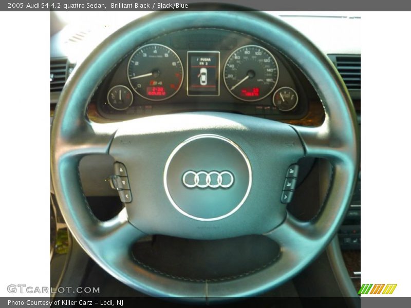 Brilliant Black / Black/Blue 2005 Audi S4 4.2 quattro Sedan