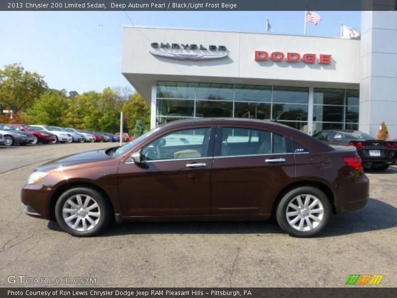 Deep Auburn Pearl / Black/Light Frost Beige 2013 Chrysler 200 Limited Sedan