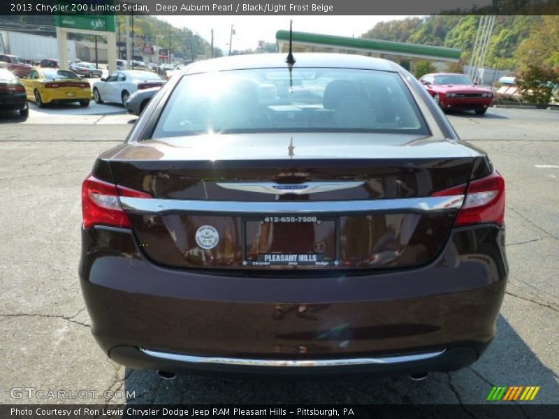 Deep Auburn Pearl / Black/Light Frost Beige 2013 Chrysler 200 Limited Sedan