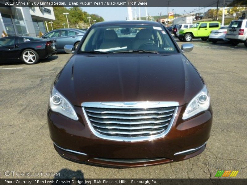 Deep Auburn Pearl / Black/Light Frost Beige 2013 Chrysler 200 Limited Sedan