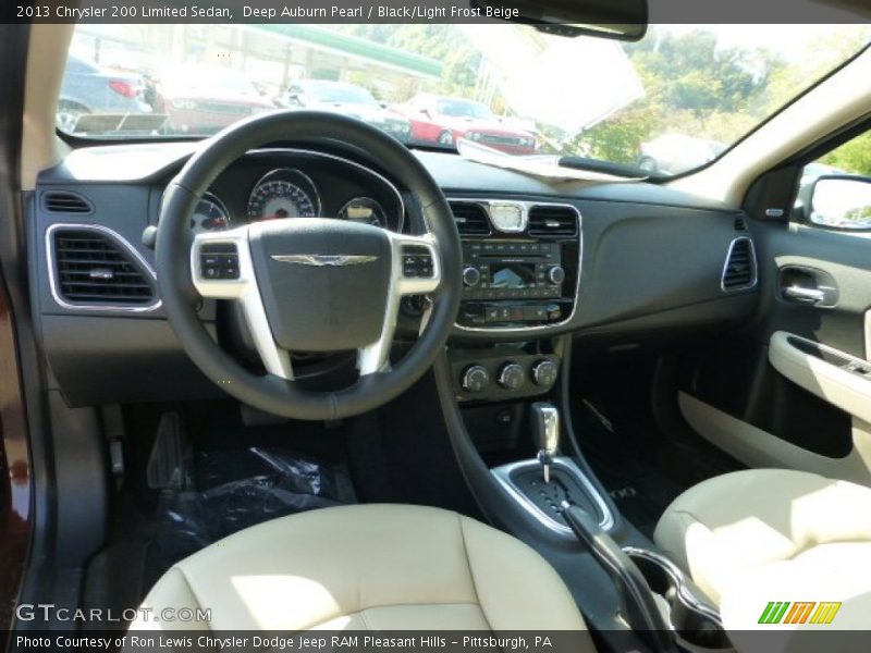 Deep Auburn Pearl / Black/Light Frost Beige 2013 Chrysler 200 Limited Sedan