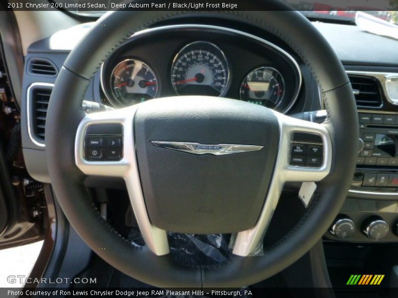 Deep Auburn Pearl / Black/Light Frost Beige 2013 Chrysler 200 Limited Sedan