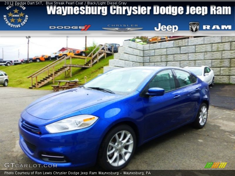 Blue Streak Pearl Coat / Black/Light Diesel Gray 2013 Dodge Dart SXT
