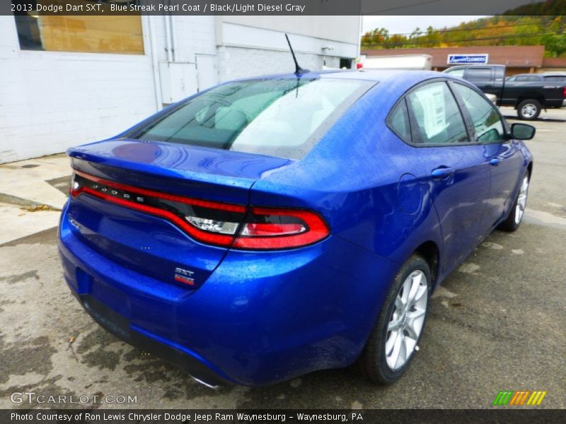 Blue Streak Pearl Coat / Black/Light Diesel Gray 2013 Dodge Dart SXT