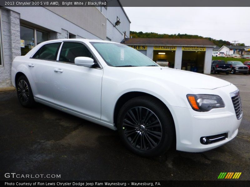 Bright White / Black/Red 2013 Chrysler 300 S V8 AWD