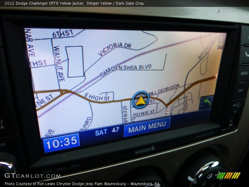 Navigation of 2012 Challenger SRT8 Yellow Jacket