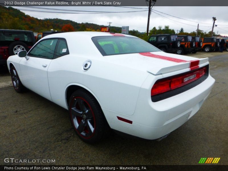 Bright White / Dark Slate Gray 2012 Dodge Challenger Rallye Redline