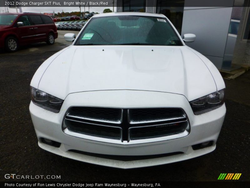Bright White / Black/Red 2012 Dodge Charger SXT Plus