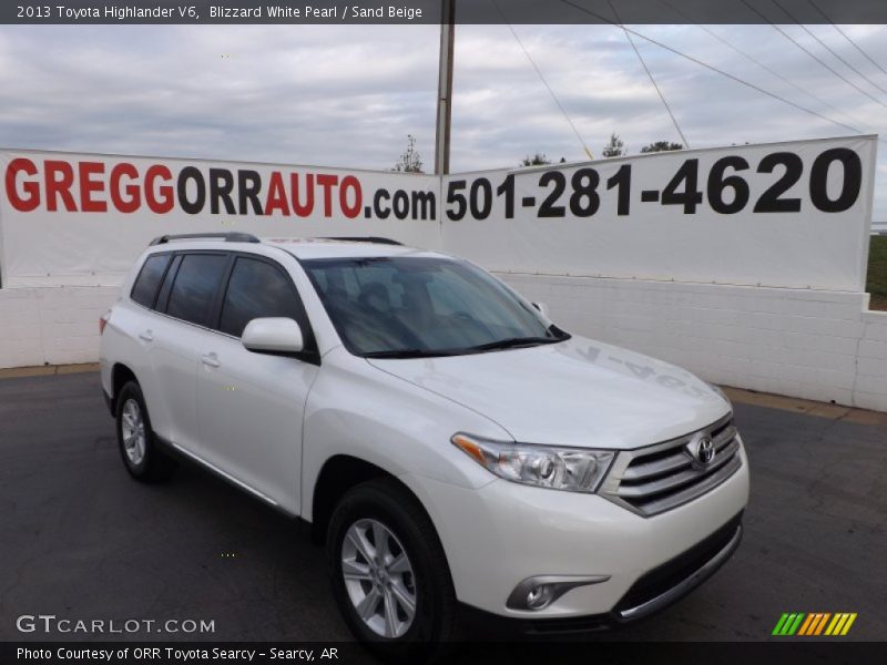 Blizzard White Pearl / Sand Beige 2013 Toyota Highlander V6