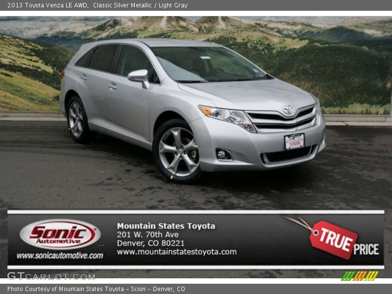 Classic Silver Metallic / Light Gray 2013 Toyota Venza LE AWD